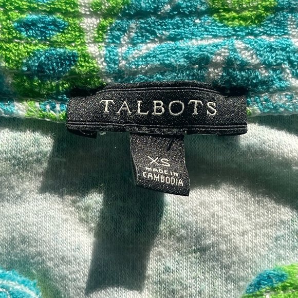 Talbots Green Blue Medallion Print Terry Cloth Swimwear Cover Up Size XS - Picture 9 of 10